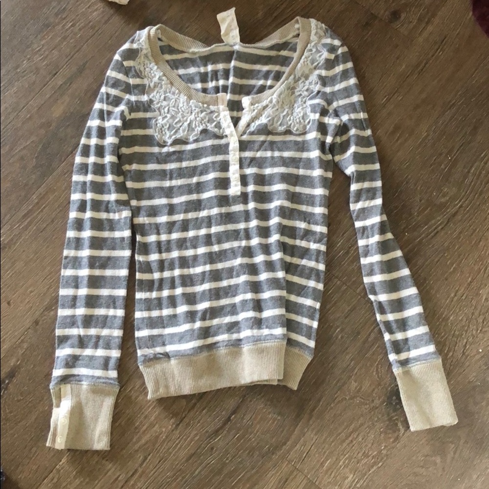 Free people sweater with lace